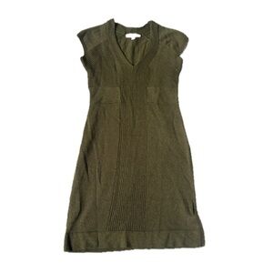 Urban Outfitters Olive Green V-Neck Knit Mini Dress